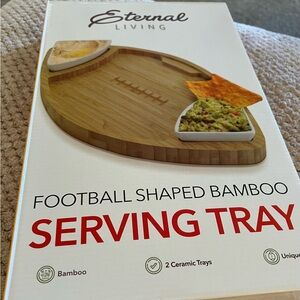Bamboo Football-Shaped Serving Tray